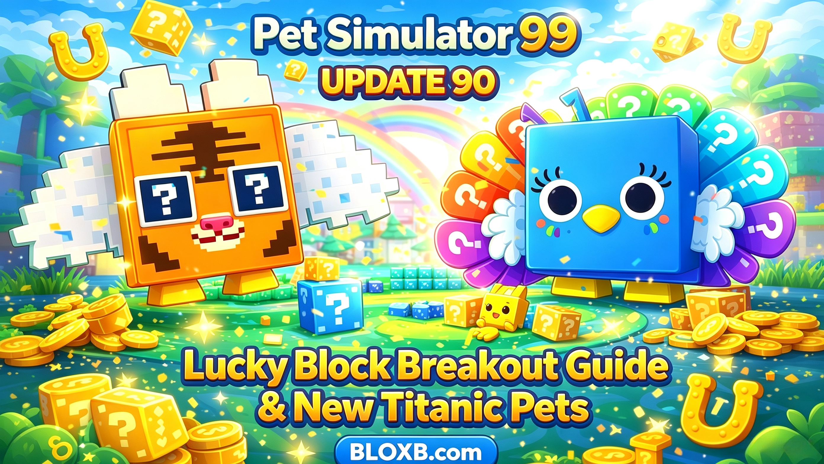 Pet Simulator 99 Update 90: Lucky Block Breakout Guide & New Titanic Pets